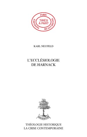 L'ECCLÉSIOLOGIE DE HARNAK